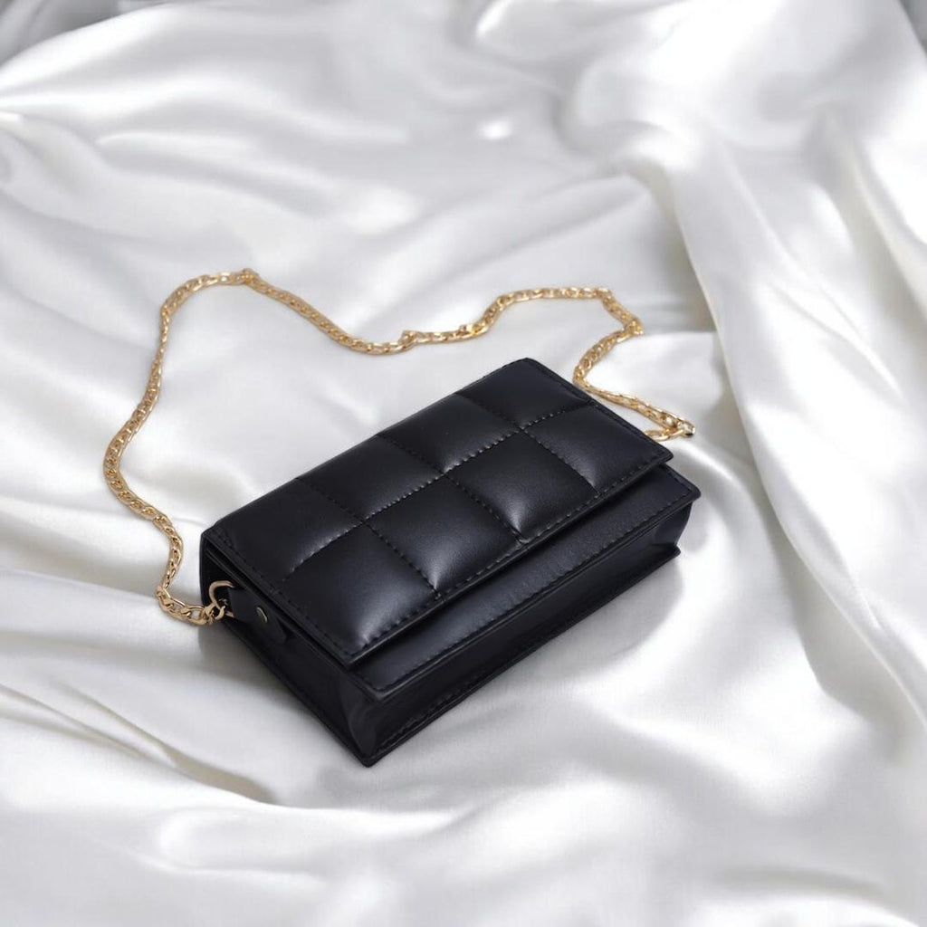 Black Quilted Cross Body Bag