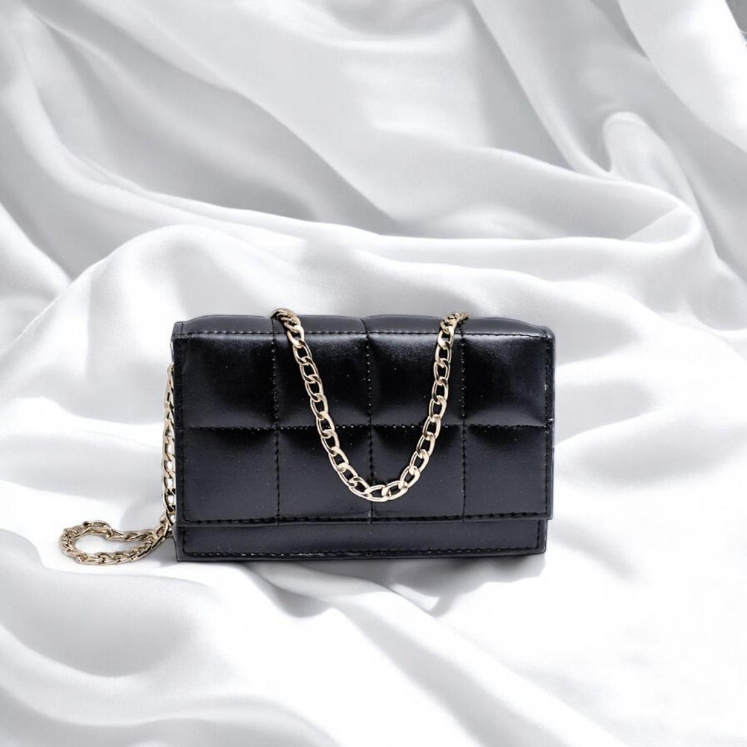 Black Quilted Cross Body Bag
