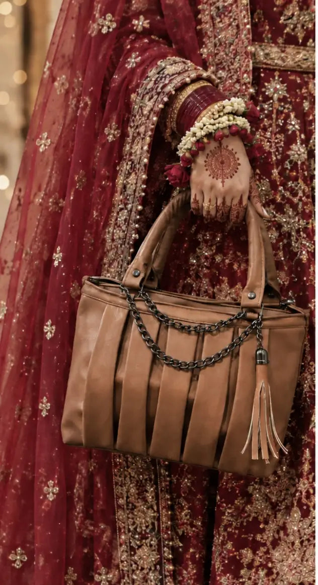Leather stylish handbag