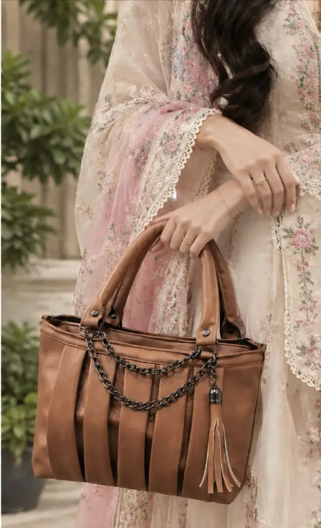 Leather stylish handbag