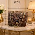 Brown leather chain cross body bag