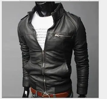 Men Slim Fit Leather Jacket