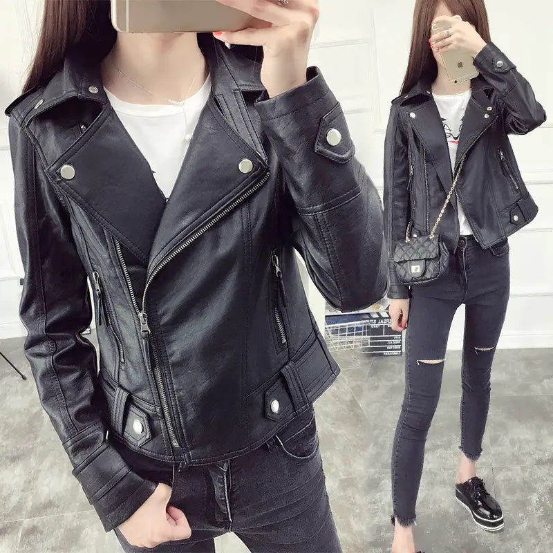 Women Slim Fit Leather Jacket