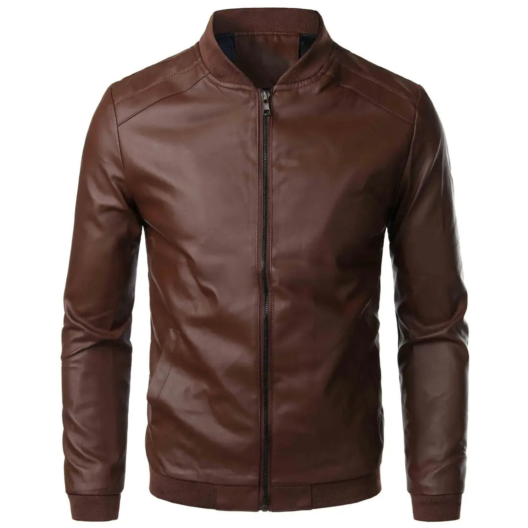 Men Slim Fit Korean Leather Jacket