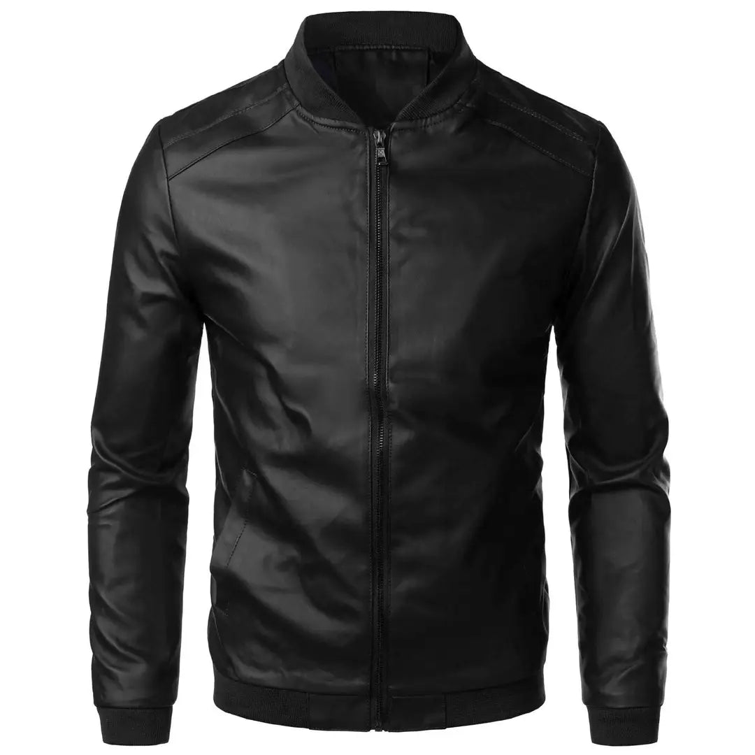 Men Slim Fit Korean Leather Jacket
