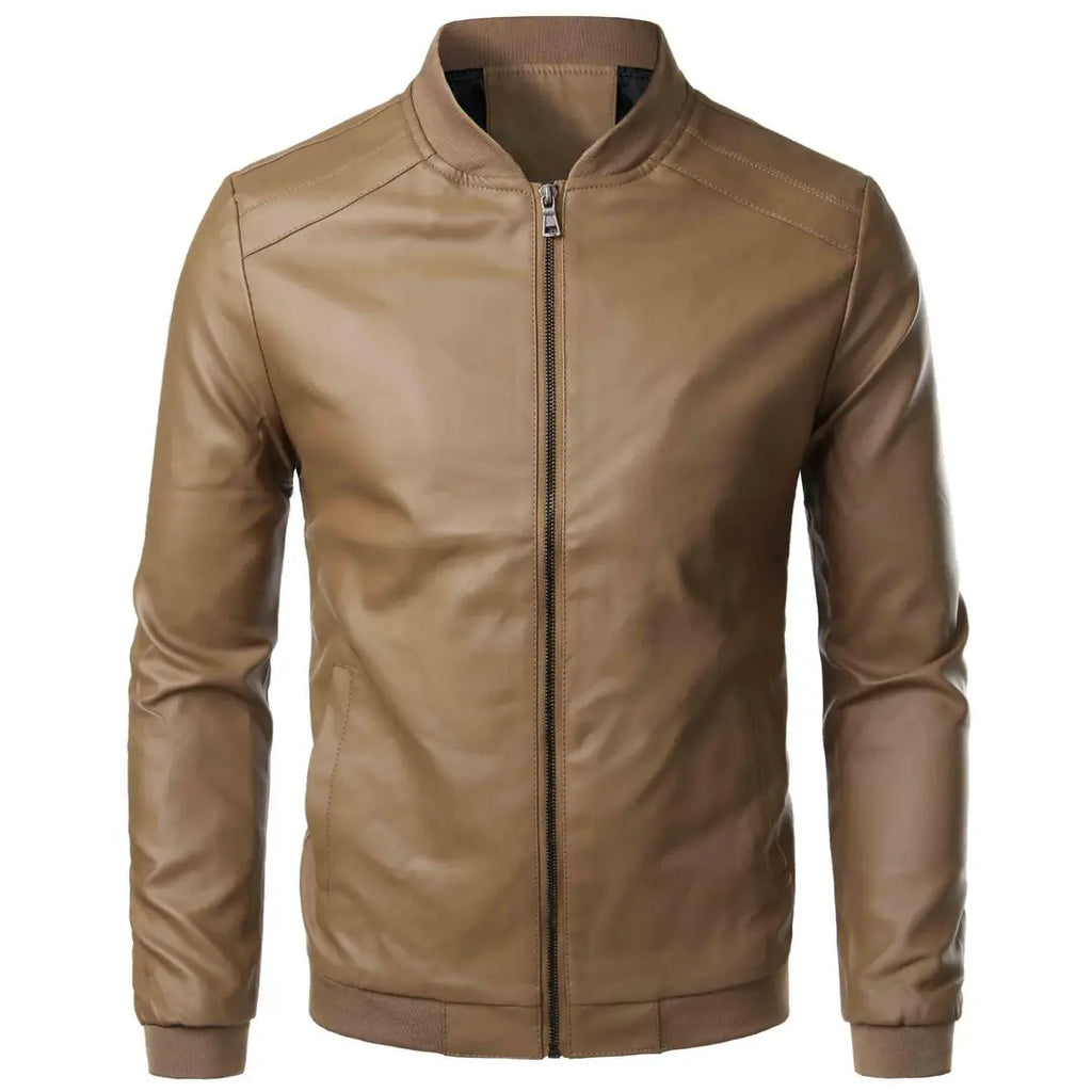 Men Slim Fit Korean Leather Jacket