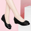 Wedge Imported Leather Shoes Women