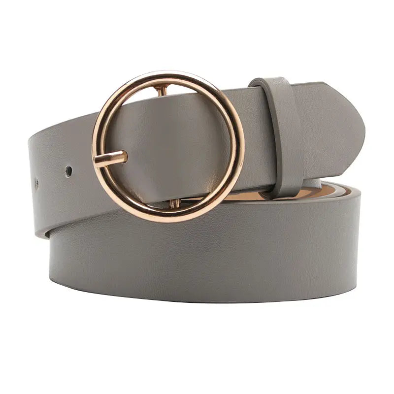 Women Round Buckle Casual Belt