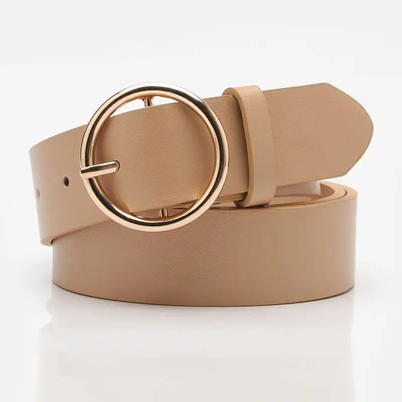 Women Round Buckle Casual Belt