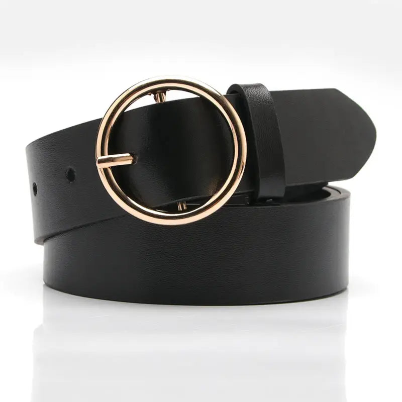 Women Round Buckle Casual Belt