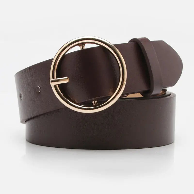 Women Round Buckle Casual Belt