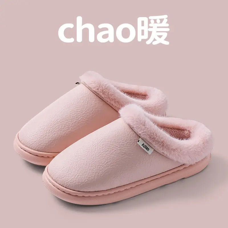 Premium Leather Cotton Slippers