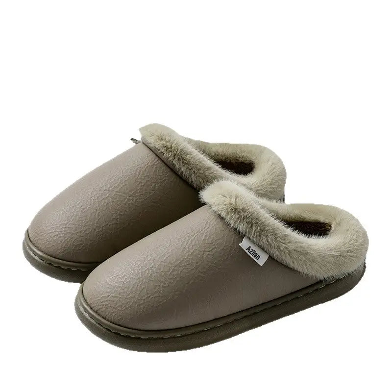 Premium Leather Cotton Slippers