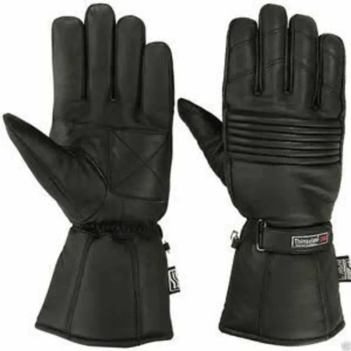 Black Leather Winter Gloves