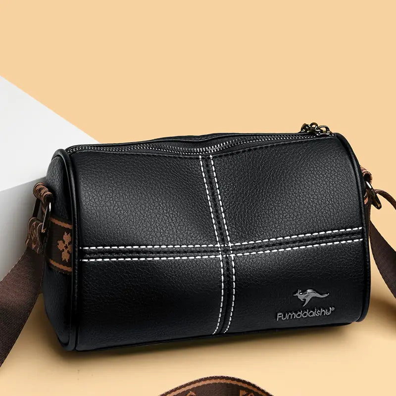 Leather Stiched Cross Body Bag