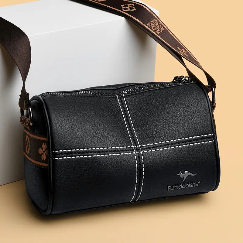 Leather Stiched Cross Body Bag