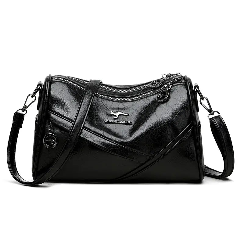Oily Leather Cross Body Bag