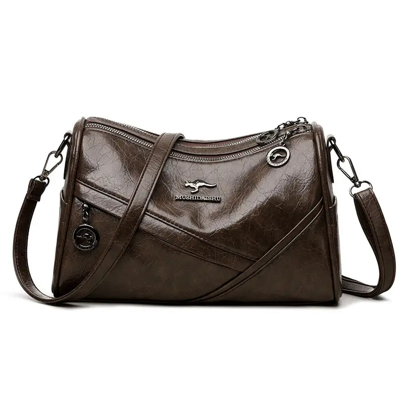 Oily Leather Cross Body Bag