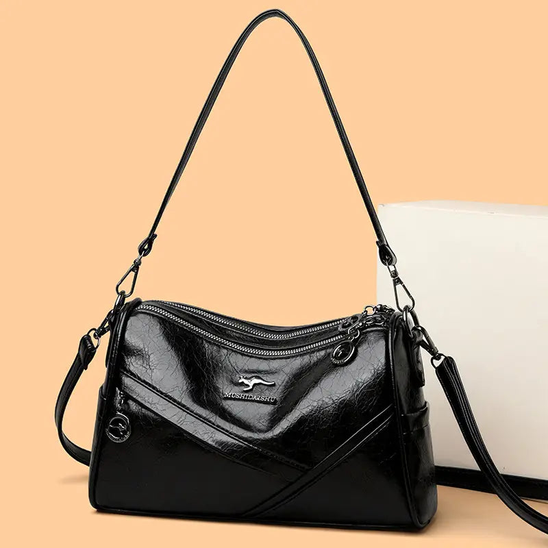 Oily Leather Cross Body Bag