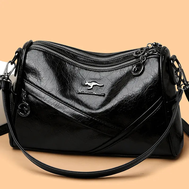 Oily Leather Cross Body Bag