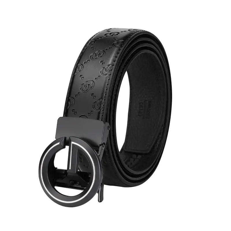Men's Leather Belt with Guitar Logo