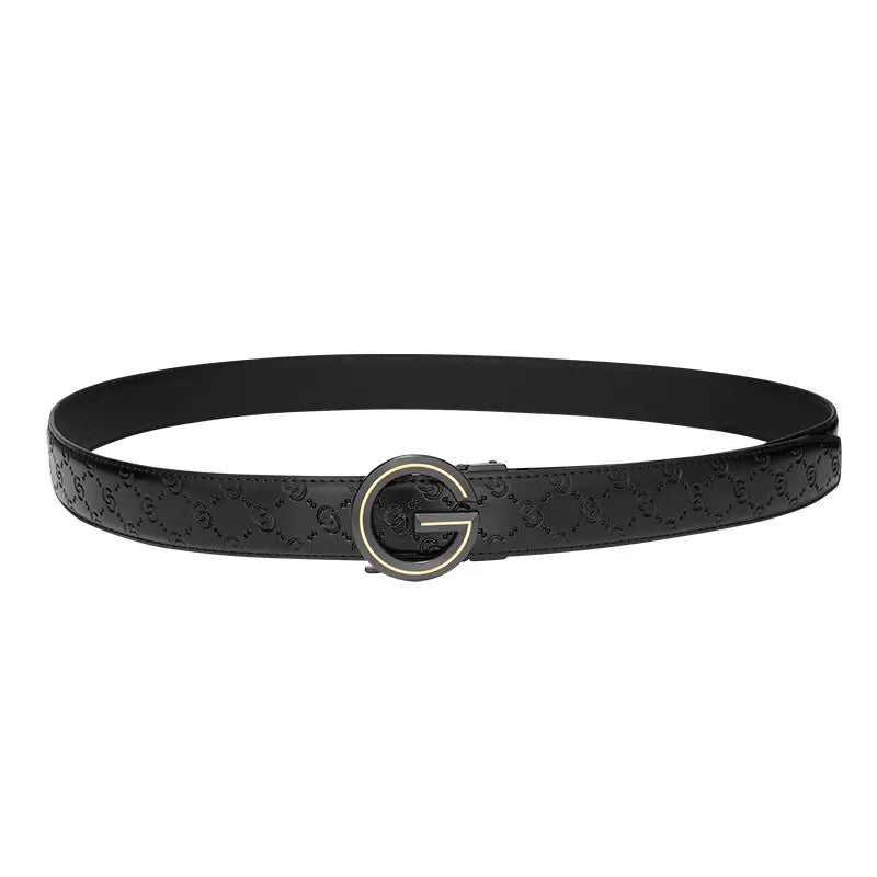 Men's Leather Belt with Guitar Logo