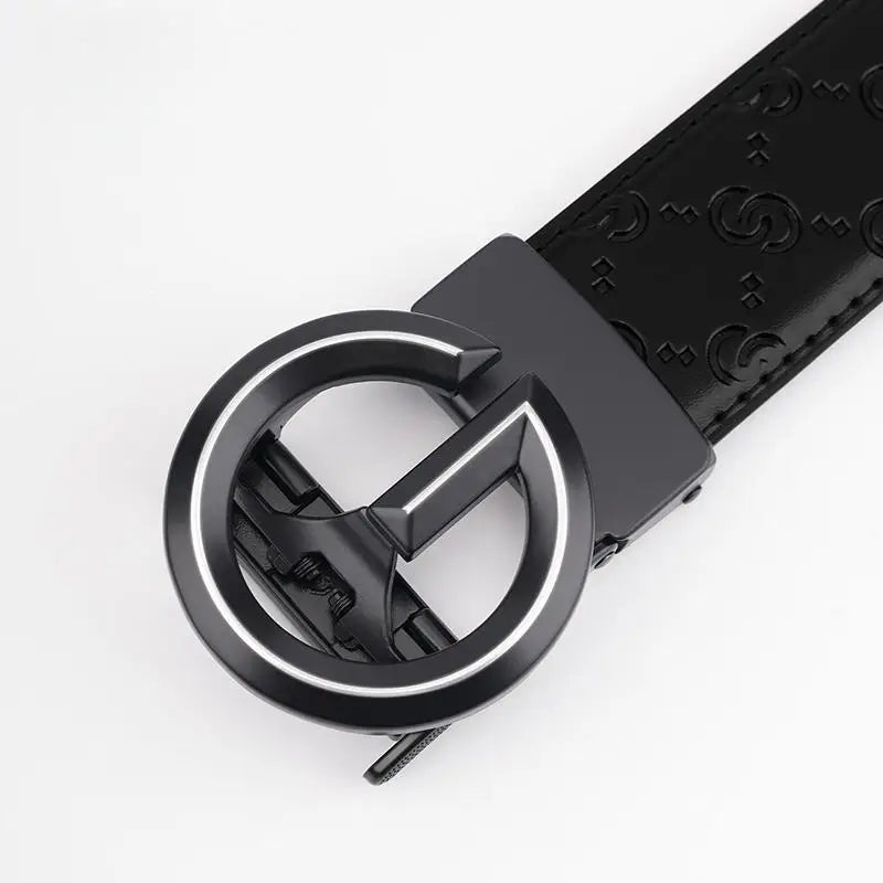 Men's Leather Belt with Guitar Logo