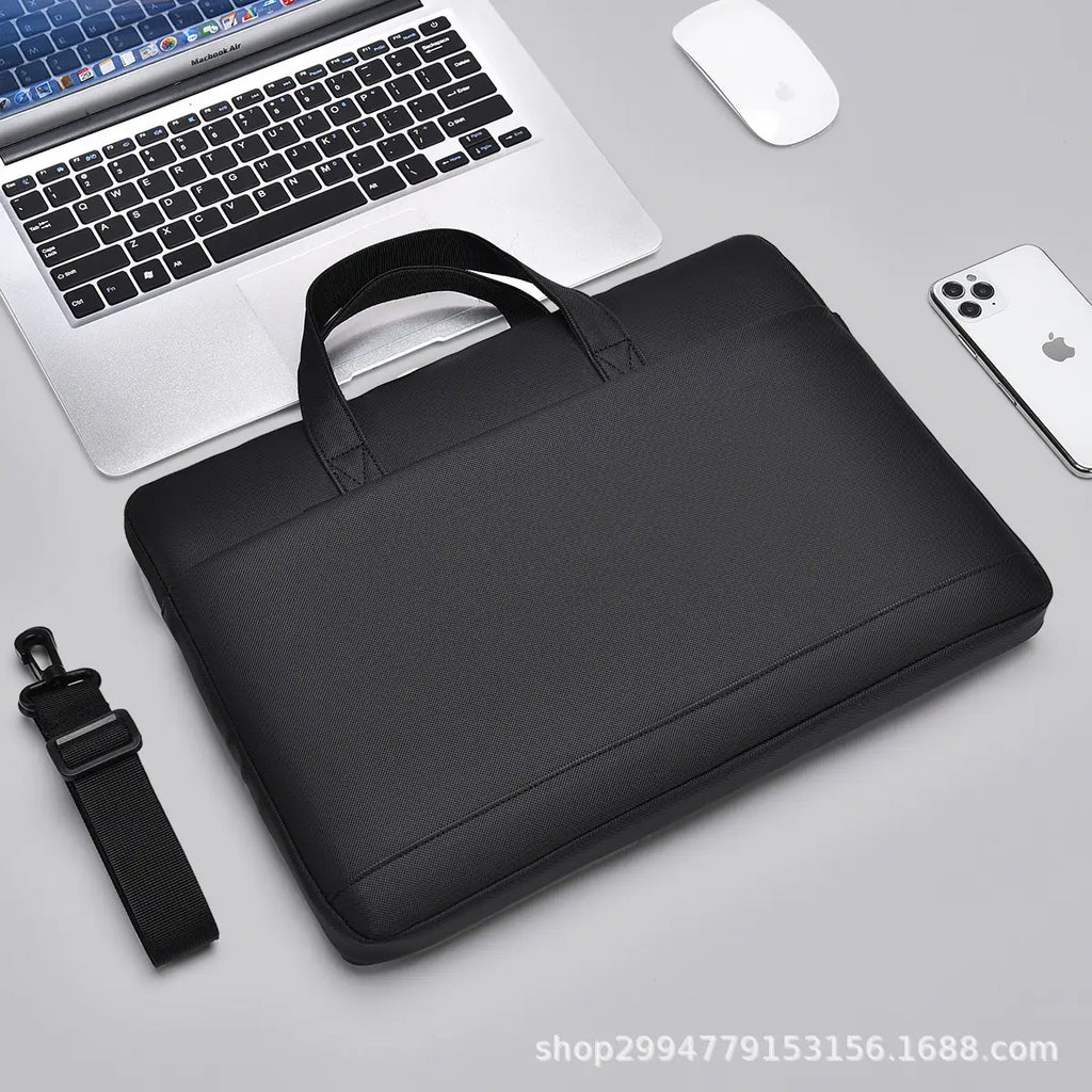 Men's Gray Leather Laptop Bag