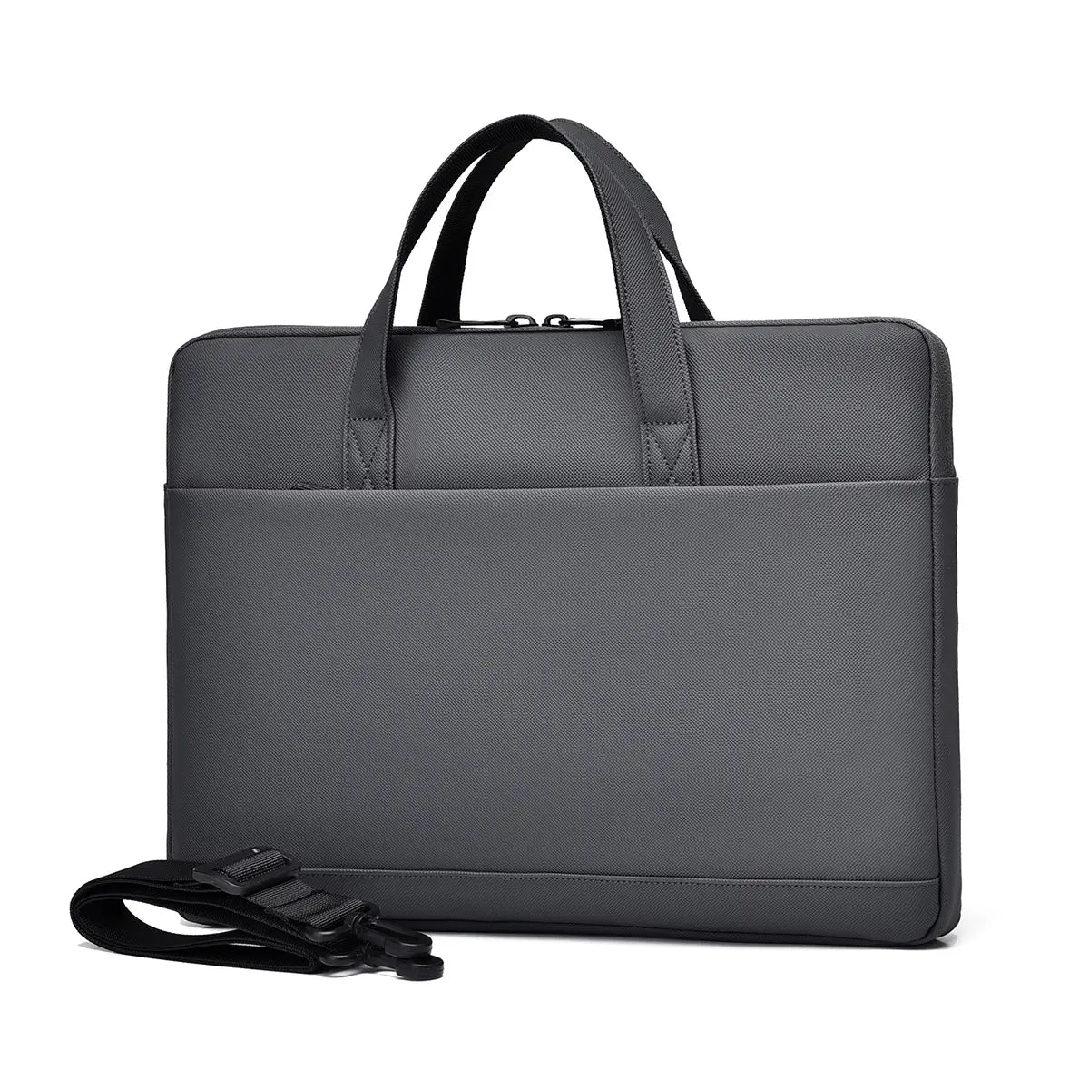 Men's Gray Leather Laptop Bag