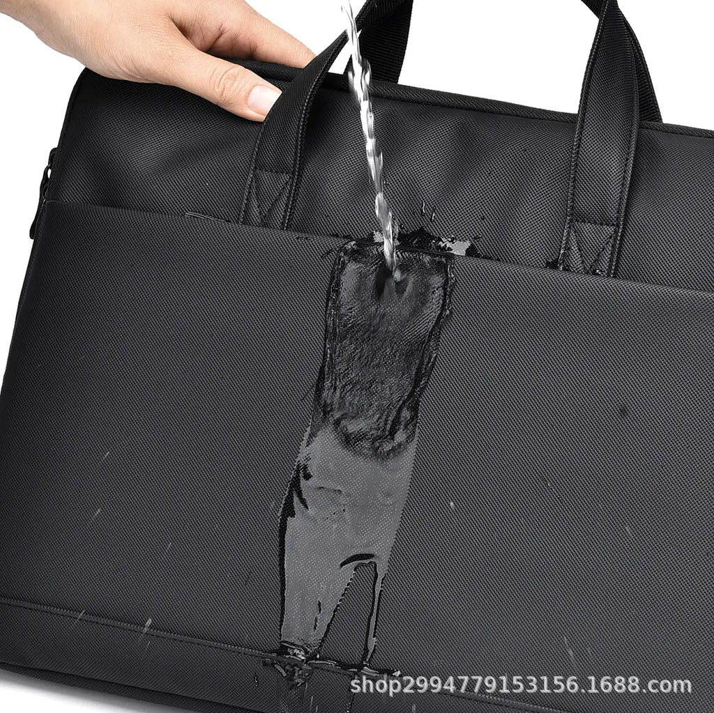 Men's Gray Leather Laptop Bag
