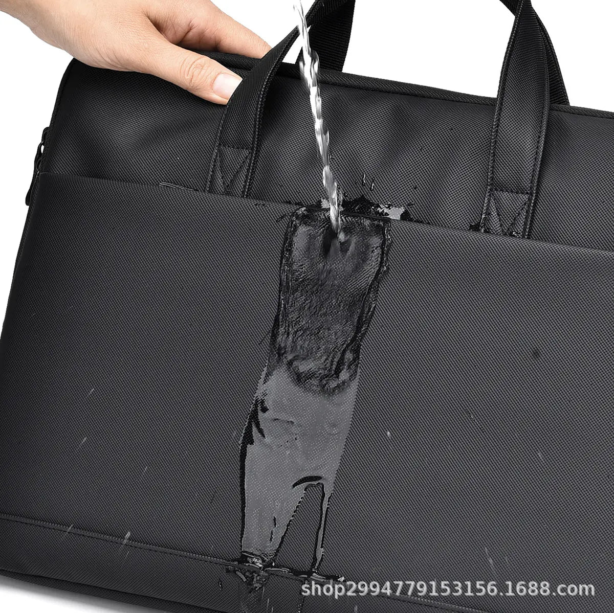 Men's Gray Leather Laptop Bag
