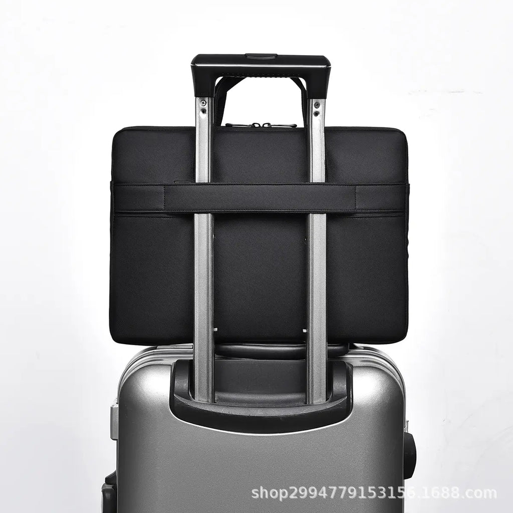 Men's Gray Leather Laptop Bag