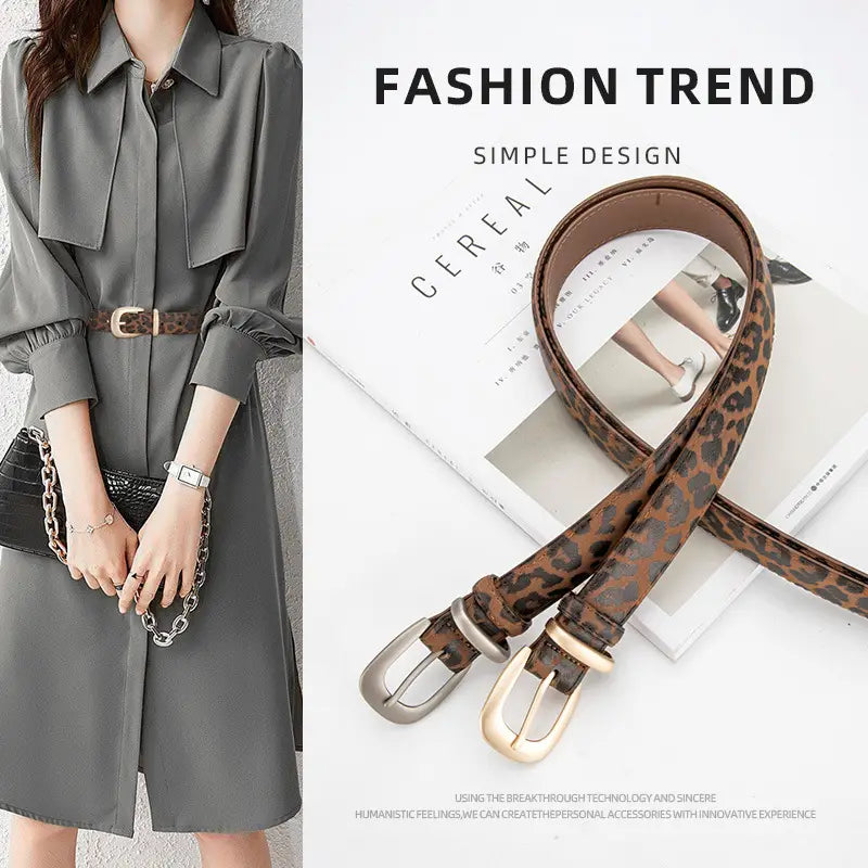 Leopard Leather Belt