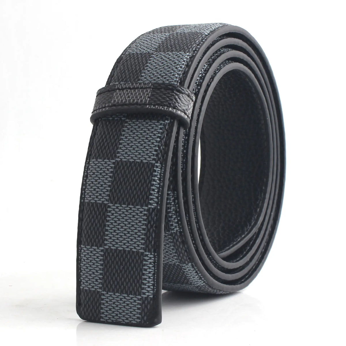 Square Plaid Leather Belt
