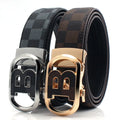 Square Plaid Leather Belt