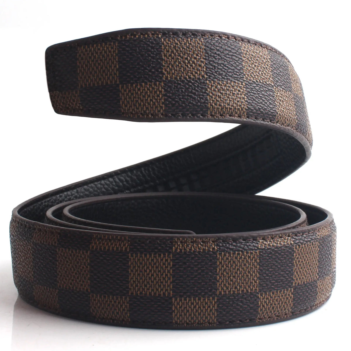 Square Plaid Leather Belt