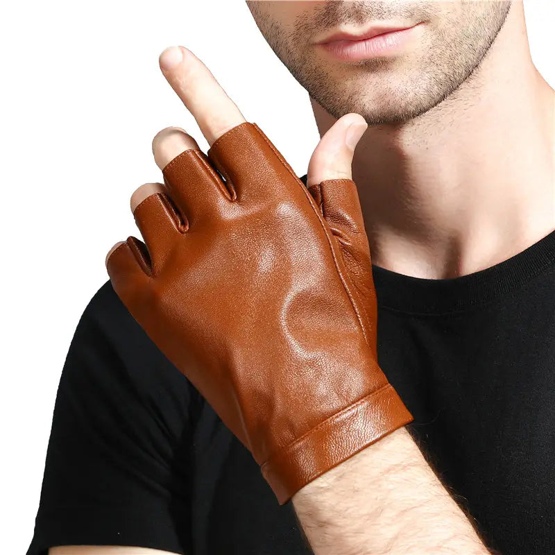 Half Finger Leather Gloves