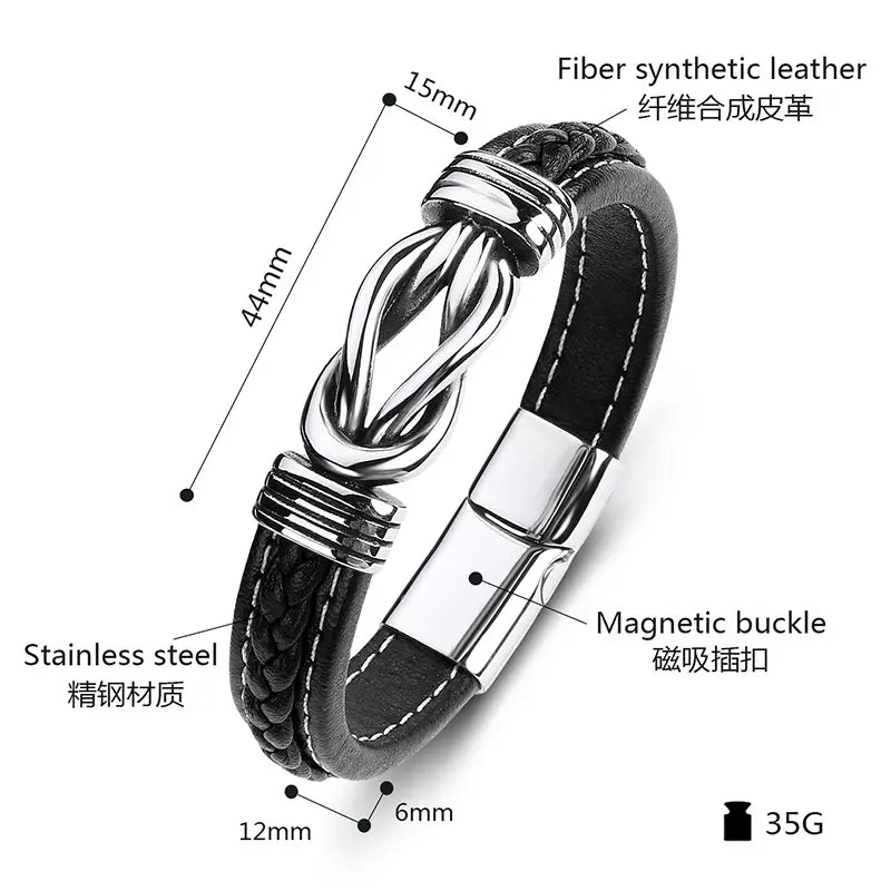 Leather Knot bracelet for men