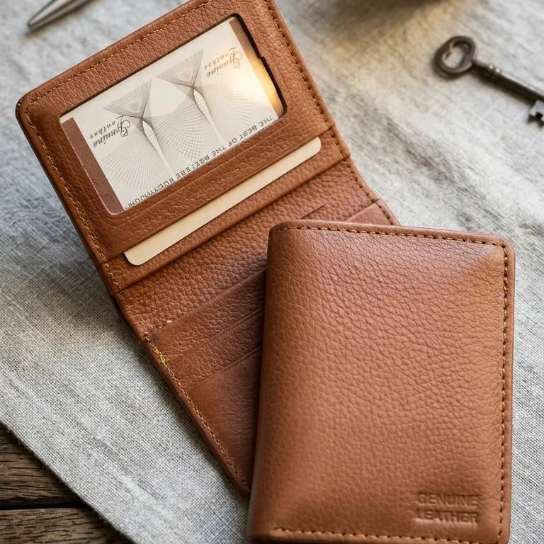 Slim Compact Leather Wallet for Men