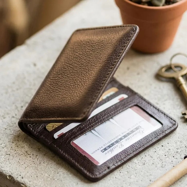 Slim Compact Leather Wallet for Men