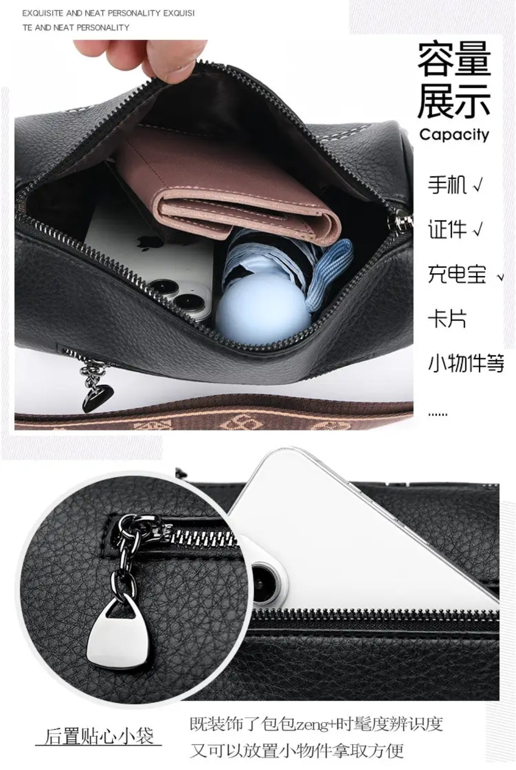 Leather Stiched Cross Body Bag