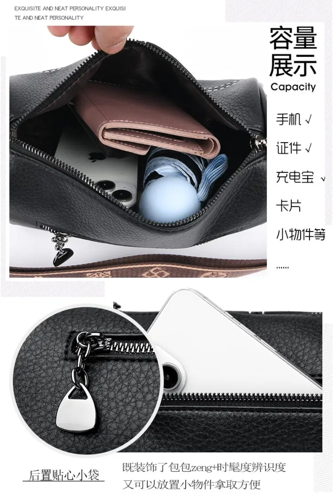 Leather Stiched Cross Body Bag